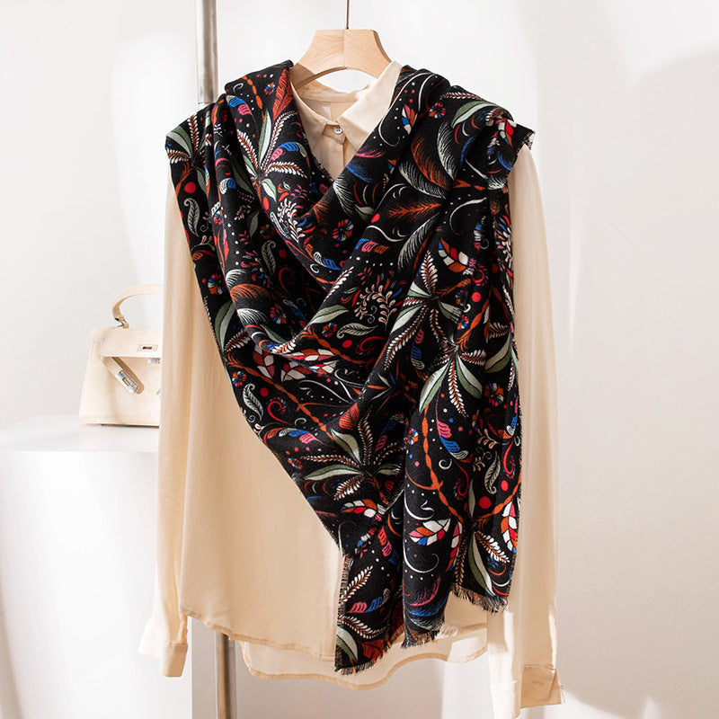 Autumn And Winter Cashmere Feel Scarf Women's All-match Atmosphere High Sense